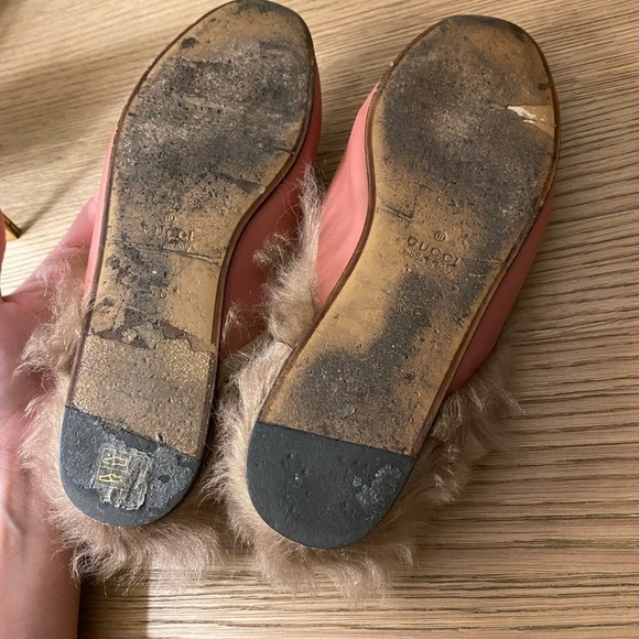 Gucci pink princetown mules with fur - Picture 9 of 12
